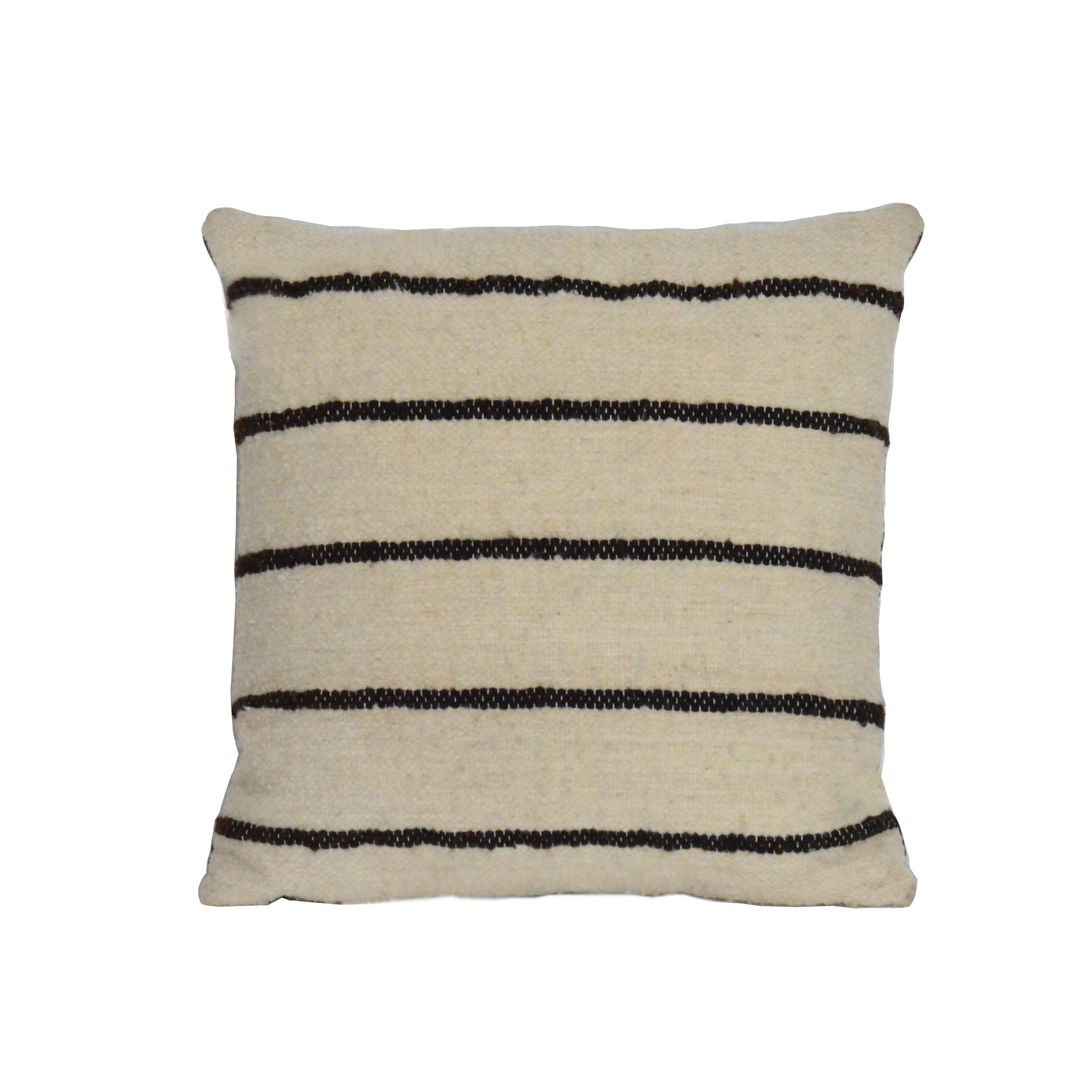 Wool Pillow Striped in Ivory